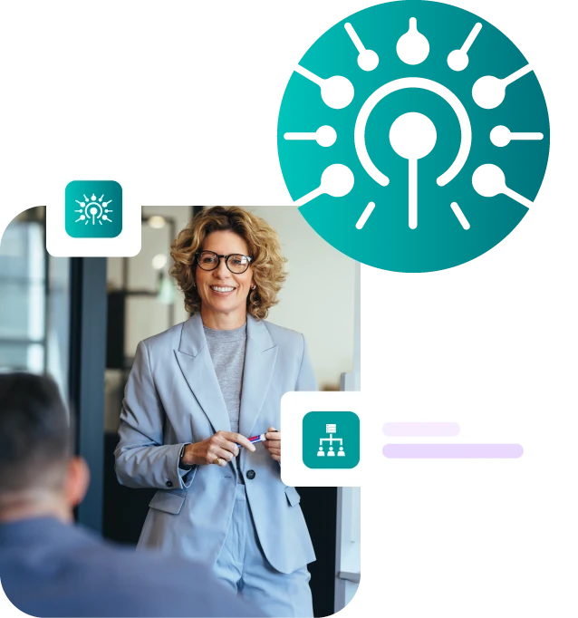 Lady speaking during meeting