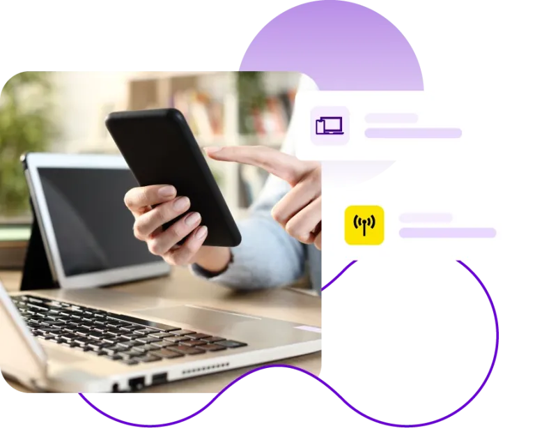 Person using multiple mobile devices